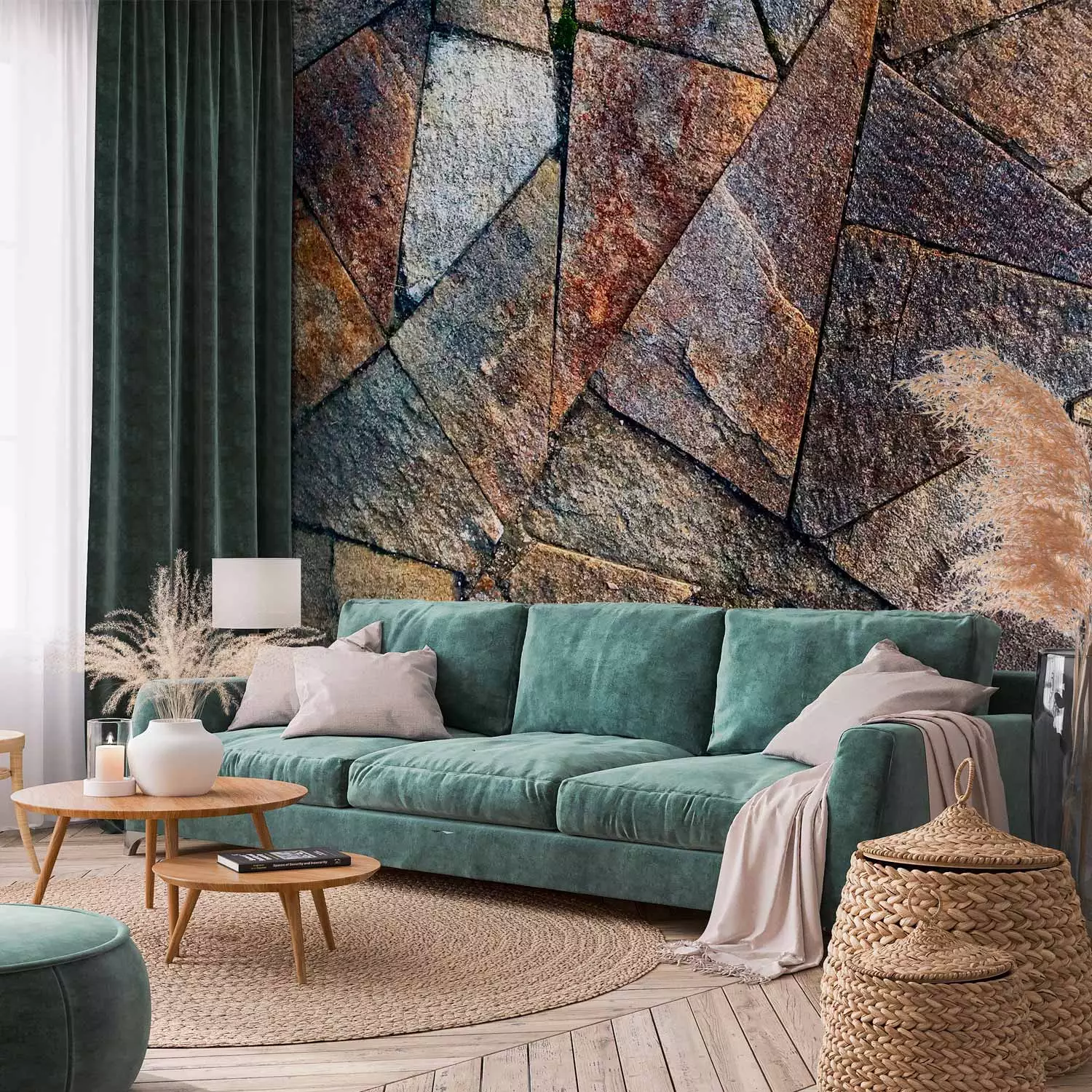 Carta da parato Piastrelle per pavimento (colorate) Geometrici