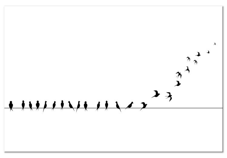 Quadro su tela Uccelli in volo (1 pezzo) - animali in bianco e nero