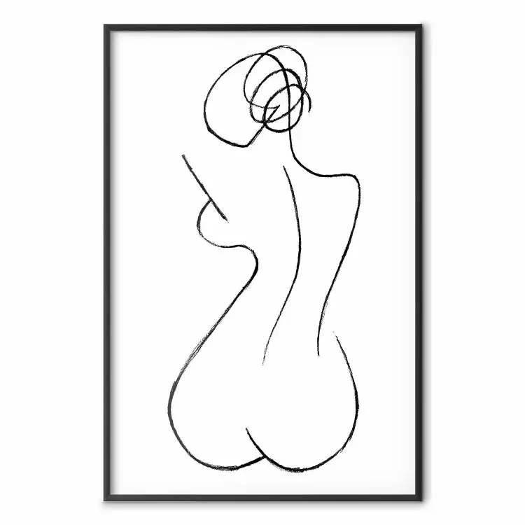 Forme femminili: lineart minimalista in bianco e nero con una donna
