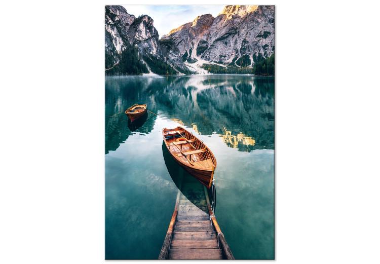 Quadro su tela Boats In Dolomites (1 Part) Vertical