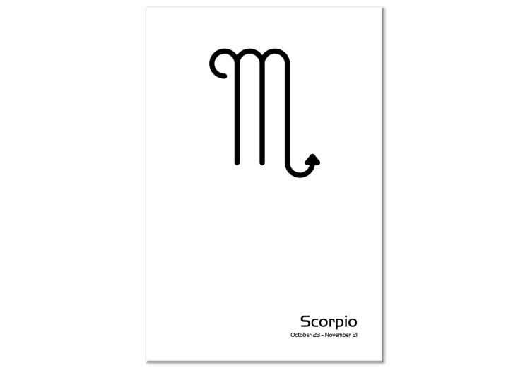 Quadro su tela Segno zodiacale Scorpione - grafica minimalista con scritta