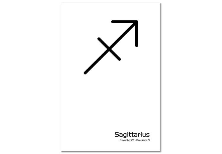Quadro su tela Segno zodiacale Sagittario - grafica moderna, scritta su sfondo bianco