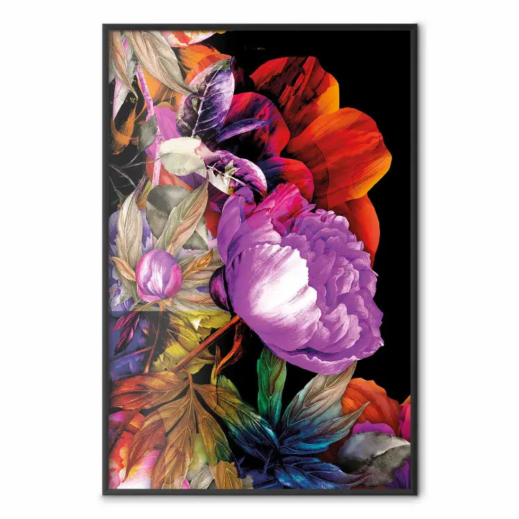 Colori d'estate - glamour fiori multicolori su sfondo nero