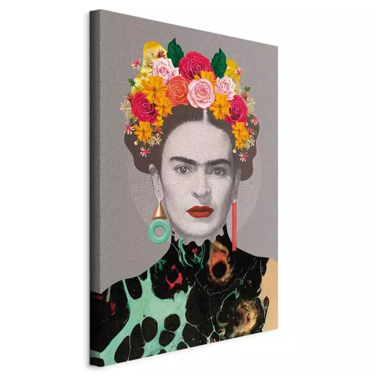 Ritratto floreale di donna (1-pezzo) - elementi colorati della figura
