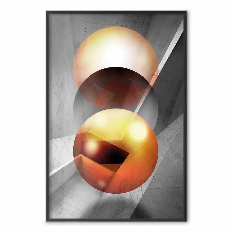 Pendolo di Newton - composizione geometrica moderna in sfere dorate
