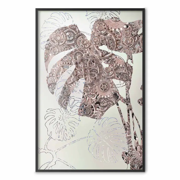 Meccanismo naturale - astrazione con foglie di monstera