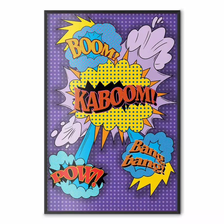 Kaboom! - scritte in inglese con disegni colorati in stile pop art