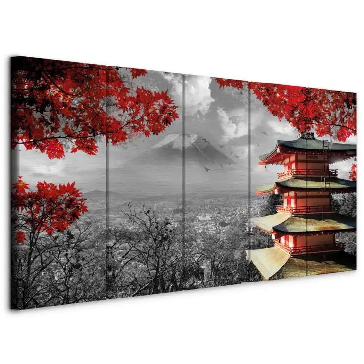 ZYCHKRL Set Quadri 5 Pannelli Tela Aerei Militari F-18 Al Tramonto, Moderni, Pronti Da Appendere, 100x55 Cm Totali - 2