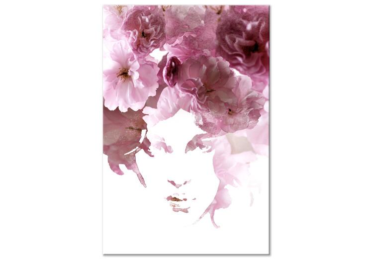 Quadro su tela Ritratto floreale di una donna - motivo astratto con una donna e fiori