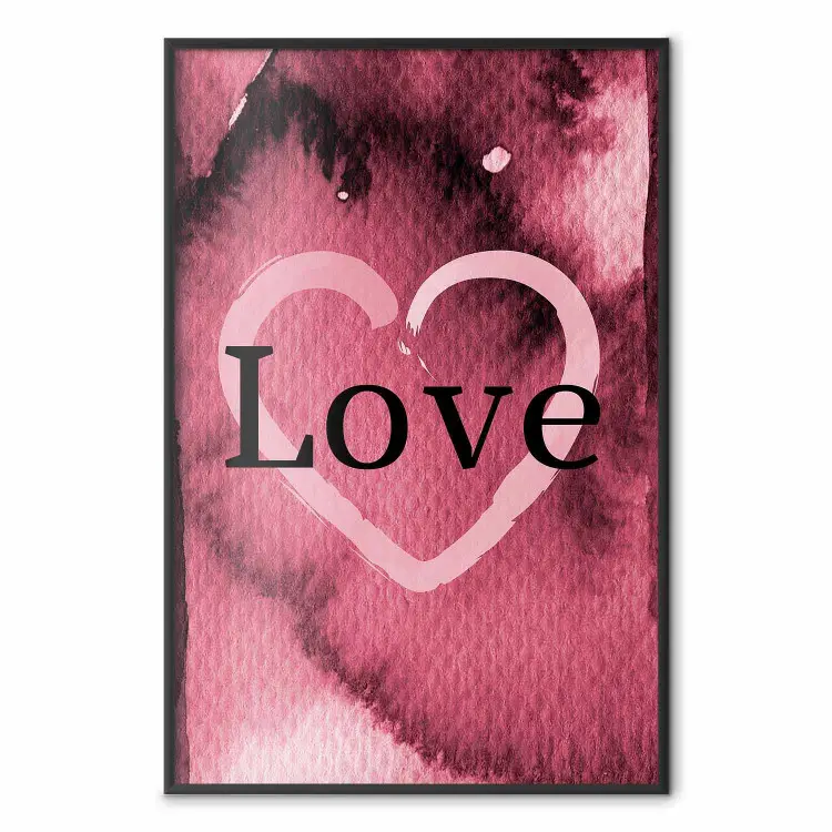 Amore bordeaux - scritta nera in inglese su texture rossa