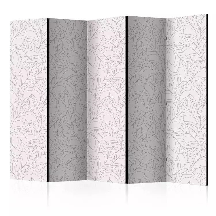 Foglie incolore II (5-parti) - piante delicate su sfondo chiaro