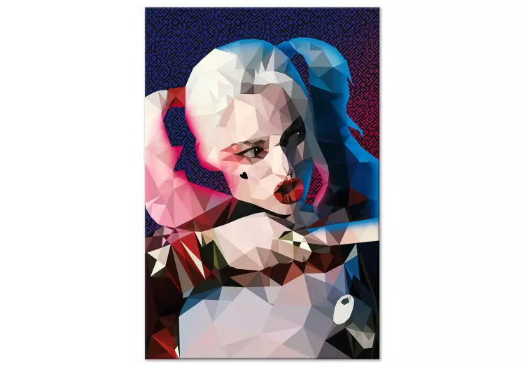 Famosa eroina - ritratto geometrico e colorato di una giovane donna