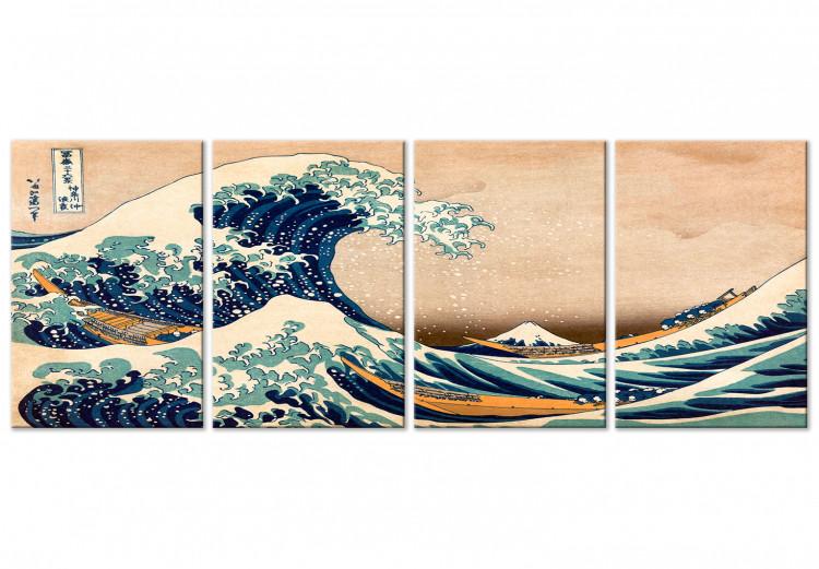 La grande onda di Kanagawa - Tela quadro in canvas con telaio in legno