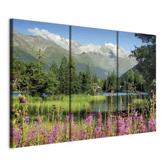 Novart Quadros Set Lago Montagne Paesaggio - Appendi subito La Tua Foto - Decorazione Elegante - Soggiorno Camera da letto Corridoio N030935b