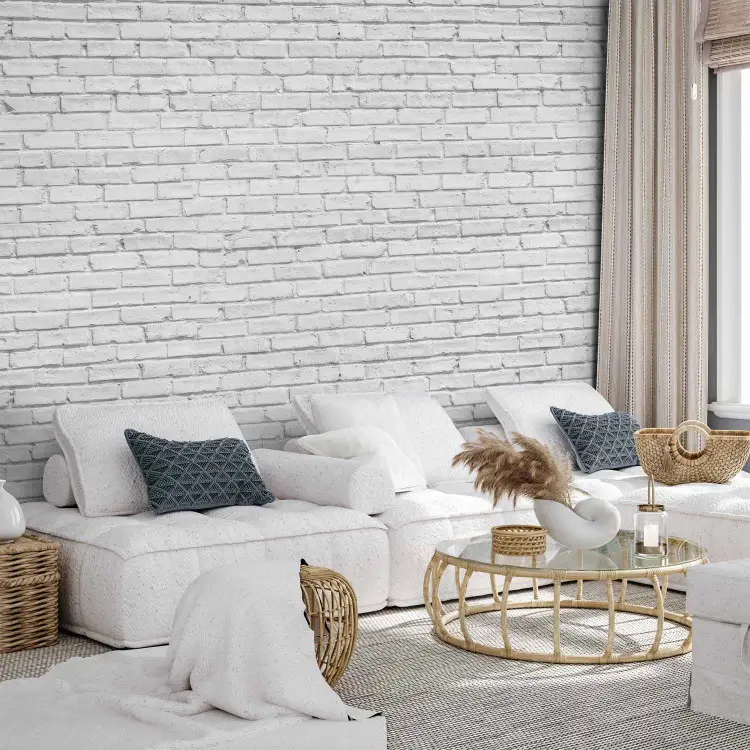 Carta Da Parati Rotolo Mattone Blu Argento | Leroy Merlin - Foto 7