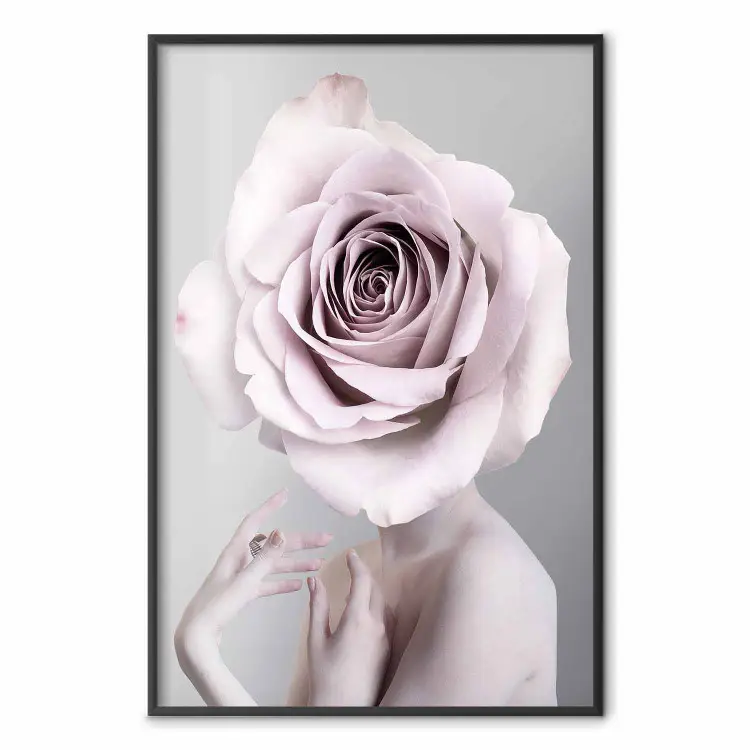 Monologo rosa - composizione astratta donna con rosa