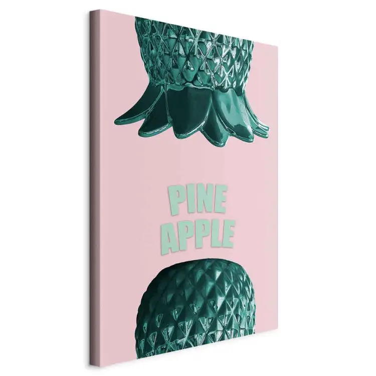 Ananas capovolto - natura morta sotto forma di ananas verde con una scritta in inglese, ideale per una stanza o una cucina