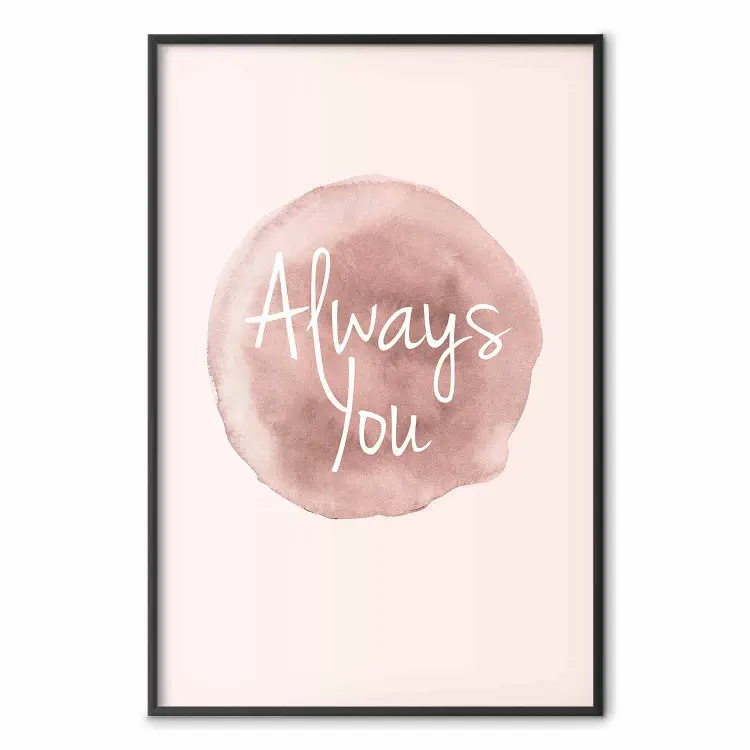 Always You - scritta in inglese su sfondo acquerellato rosa