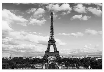 deyoli Grande Torre Eiffel in Effetto Parigi: Immagine su Tela con Cornice in Vero Legno, Stampa Digitale di Alta qualità con Cornice, nessun Poster o Poster, Stampa su Tela, 60x40