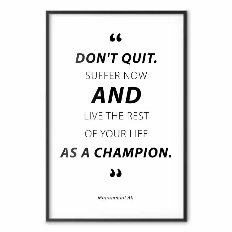 Citazione - Muhammad Ali - composizione citazioni in bianco e nero
