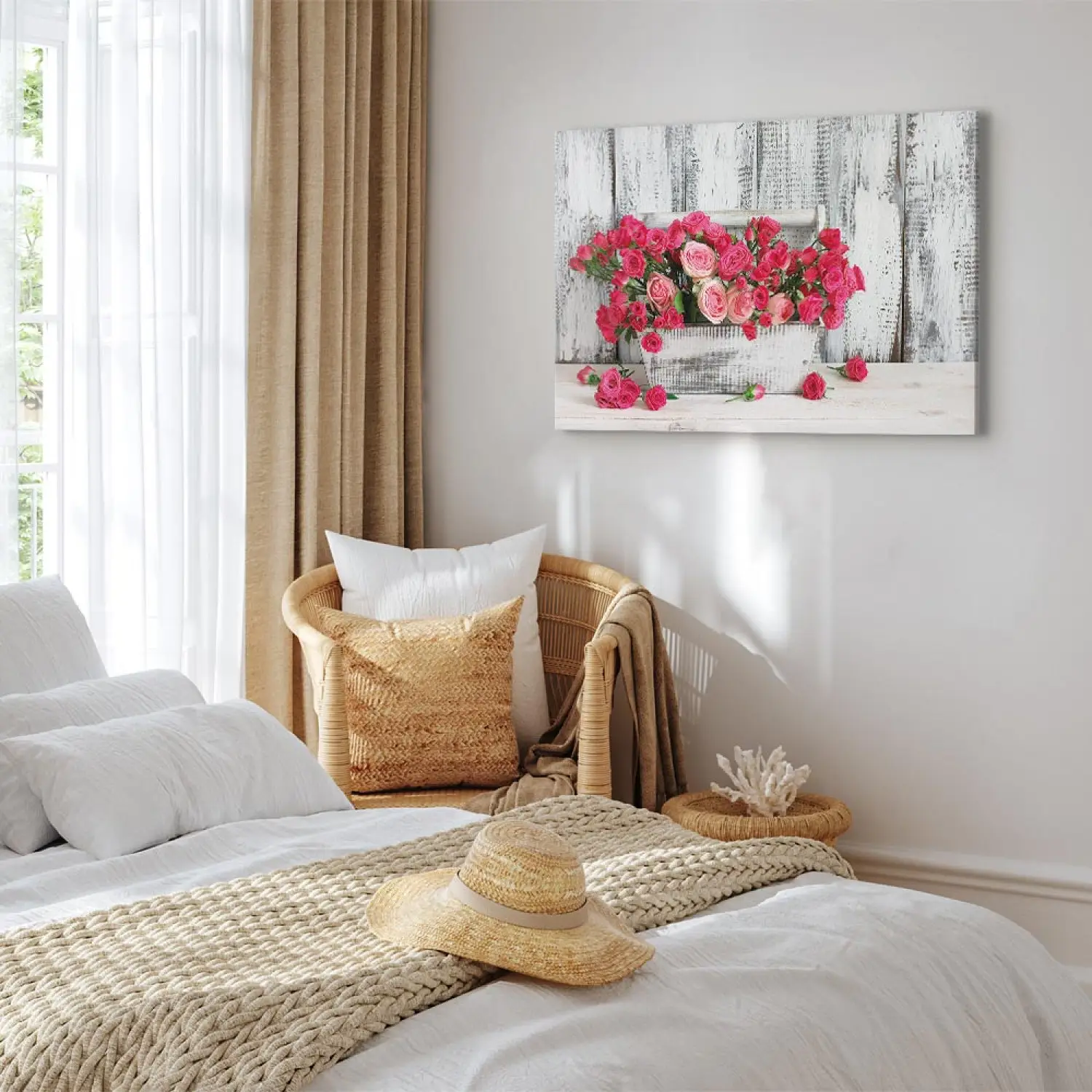 Quadro Rose shabby chic con glitter | Spidersell Italia