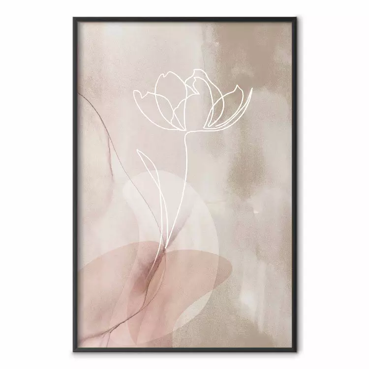 Traccia sviluppata - line art pianta su sfondo beige astratto
