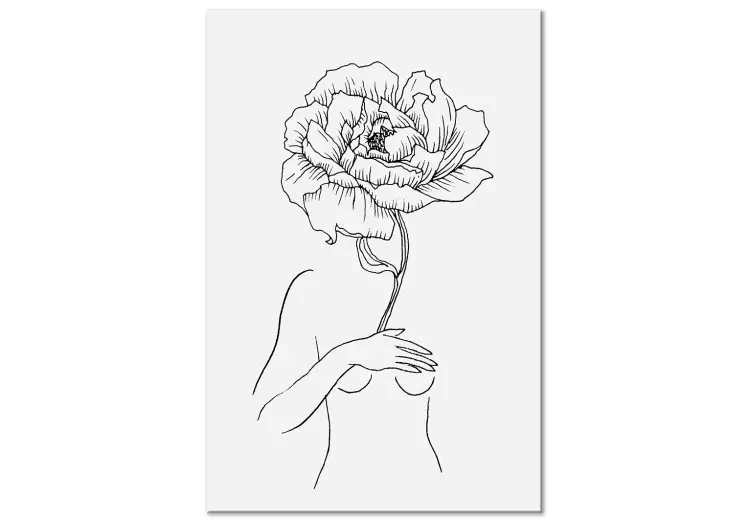 Fioritura sensuale (1 pezzo) verticale - lineart astratto di una donna