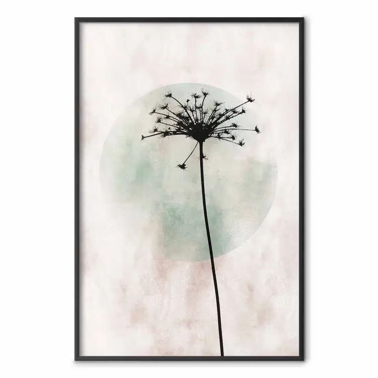 Sera autunnale - fiore soffione nero, cerchio chiaro