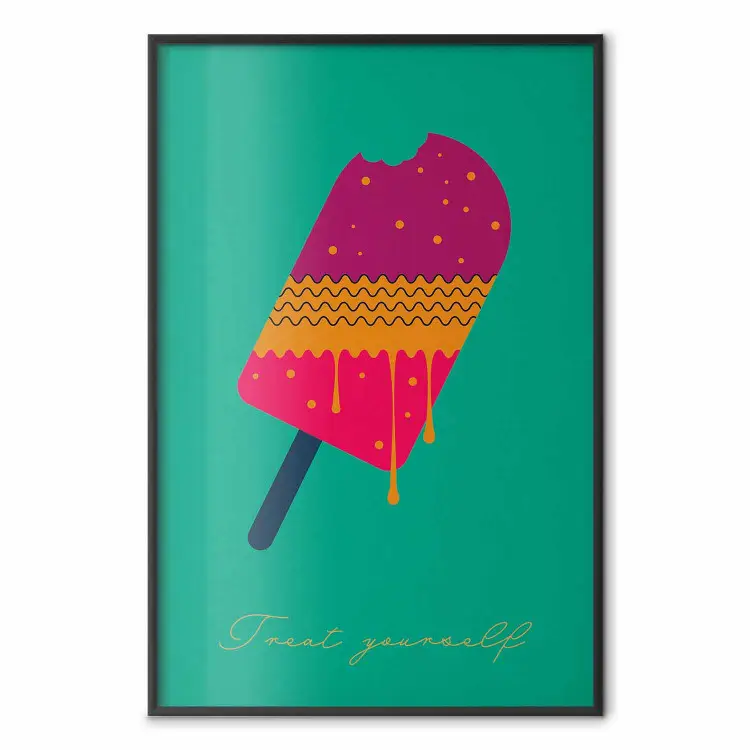 Coccolati - gelato colorato su stecco su sfondo turchese uniforme