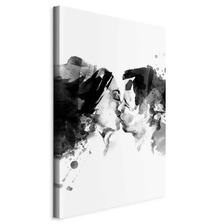 Bacio della coppia - Grafica in bianco e nero con due baci