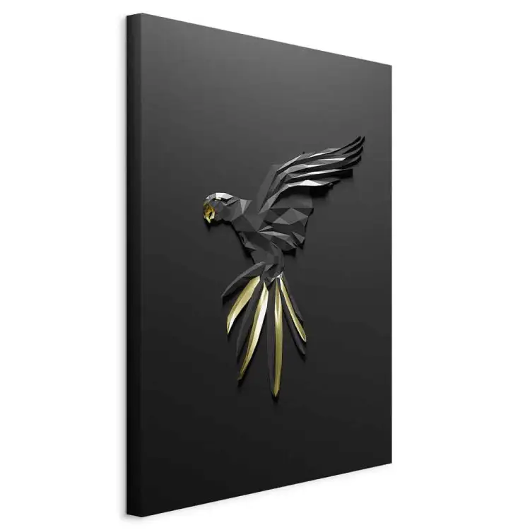 Pappagallo nero verticale - uccello con texture geometrica