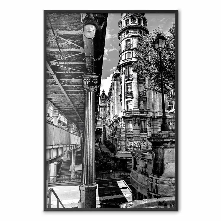 Stampa Su Tela Parigi In Bianco E Nero, 61x41 Cm, Incorniciata Su Telaio In Legno, Pronta Da Appendere