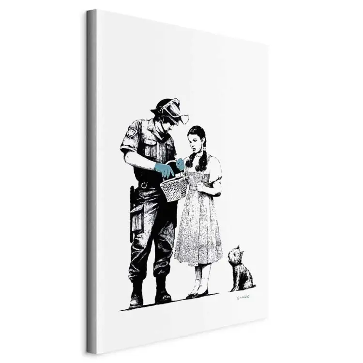 Ragazza, cane e poliziotto - grafica stile street art