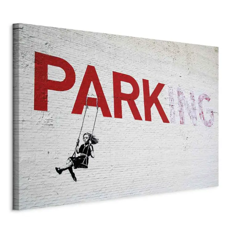 Ragazza che parcheggia Banksy con altalena