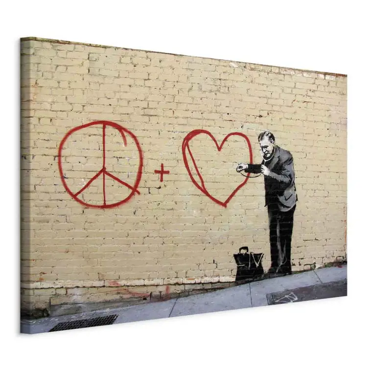 Dottore pacifista (Banksy) - street art uomo muro mattoni