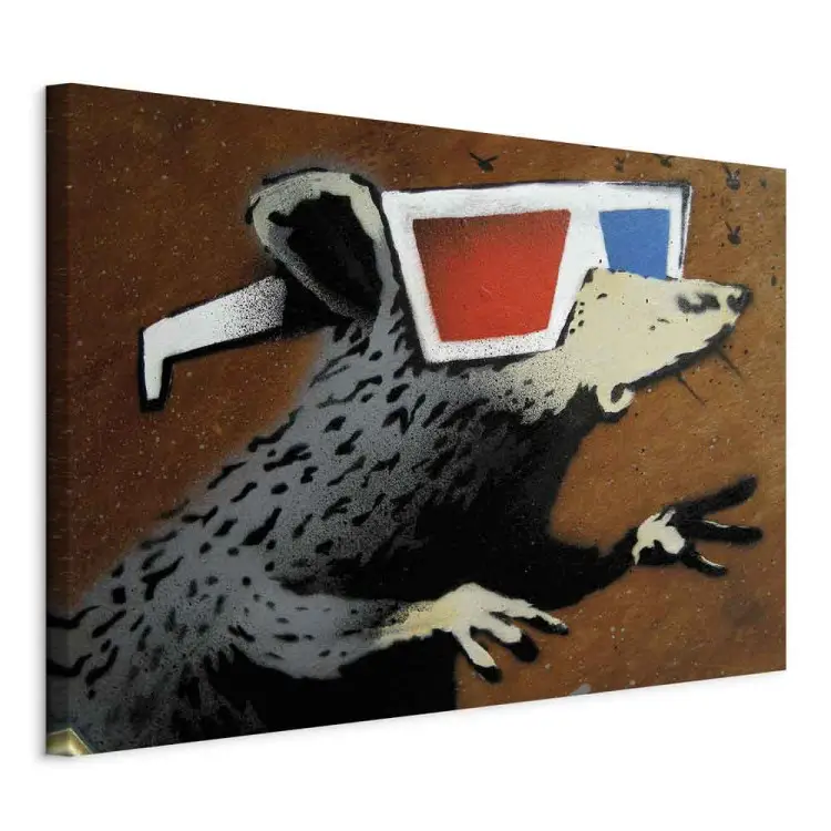 Topo con occhiali 3D (Banksy) - street art di un animale fantastico