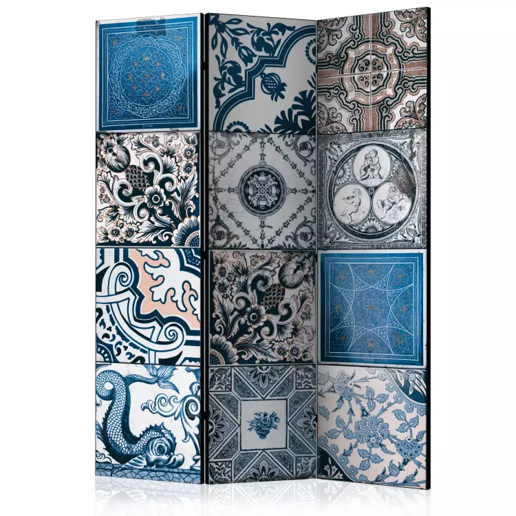 Arabesco Blu II (5-parti) - mosaico etnico in ornamenti retrò