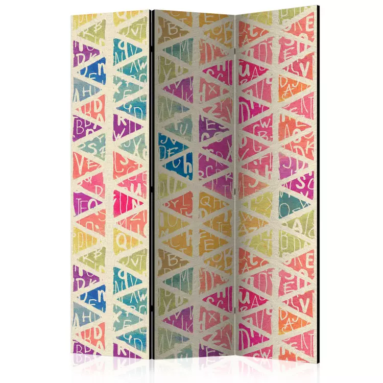 Lettere e Triangoli (3-parti) - colorata composizione geometrica