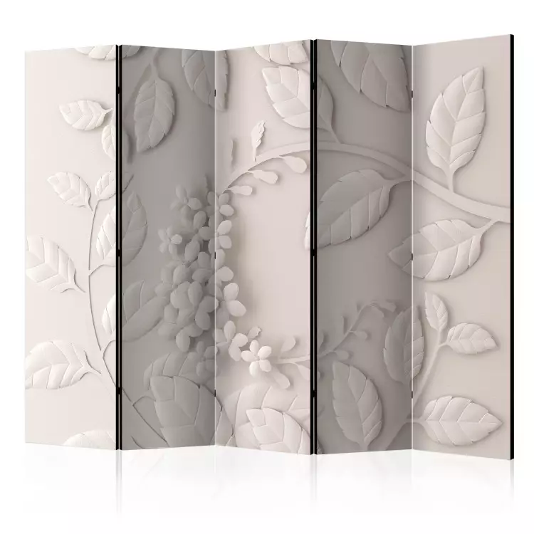 Fiori di carta (crema) II - motivi in ​​stile vegetale su sfondo beige