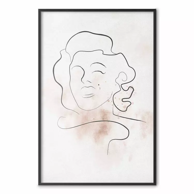 Linea stellare - arte lineare astratta Marilyn Monroe, sfondo chiaro