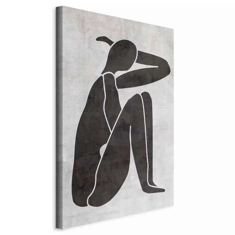 Silhouette di una donna sensuale - grafica bianco-nera in scandi boho