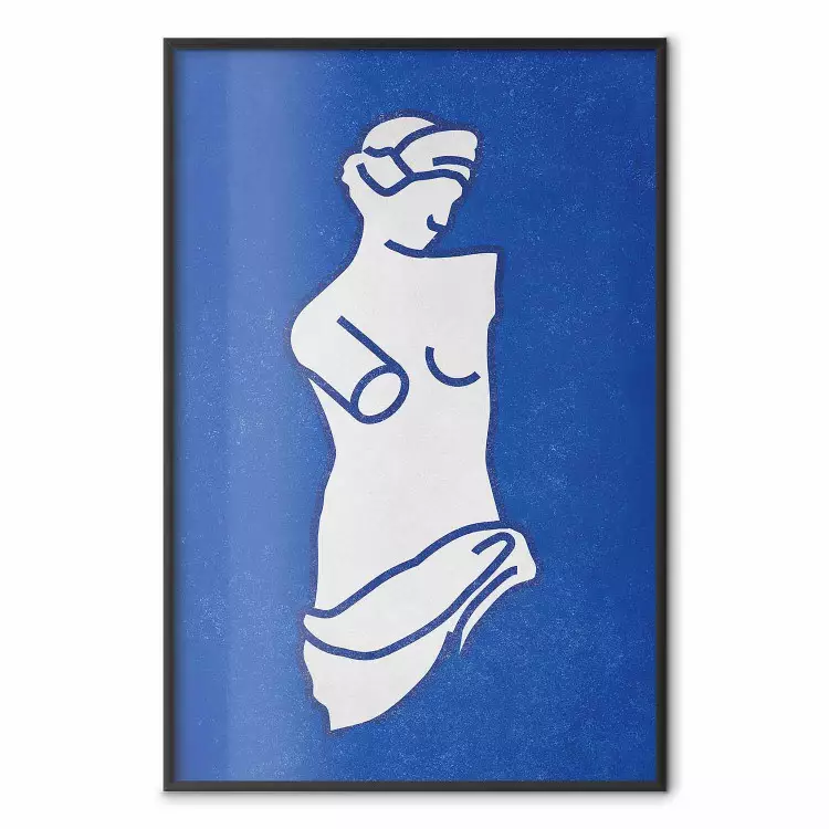 Dea blu - disegno di silhouette femminile su sfondo blu