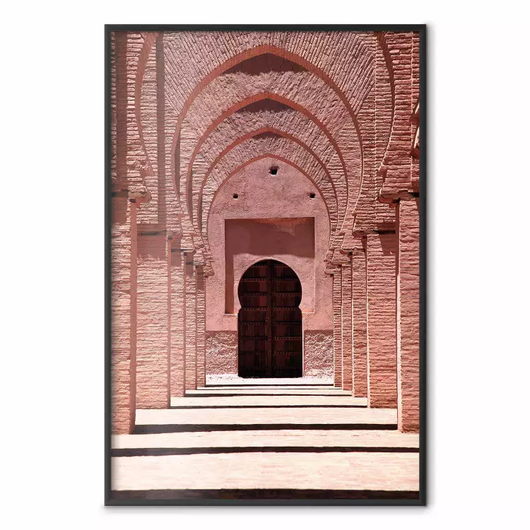 Archi rosa - composizione architettonica colonne mattoni Marocco
