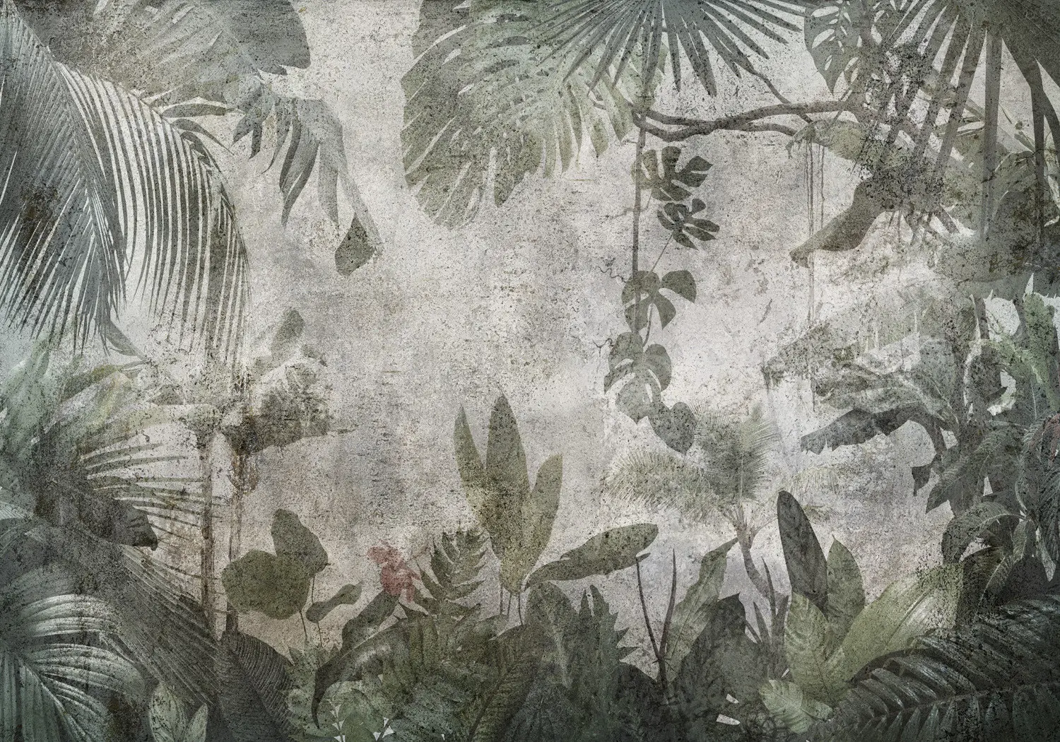 Carta da parati con alberi paesaggistici murali foresta verde per