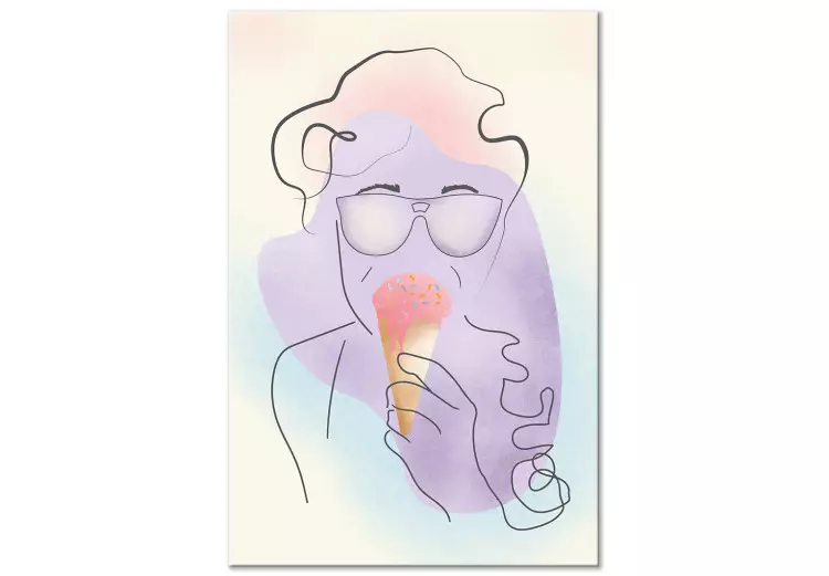 Gelato - astrazione con sfondo blu e cono di gelato