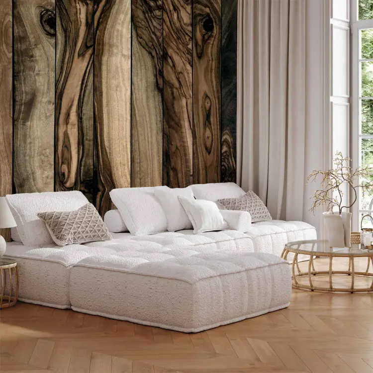 Olivo - Sfondo uniforme con disegno di assi di legno scuro