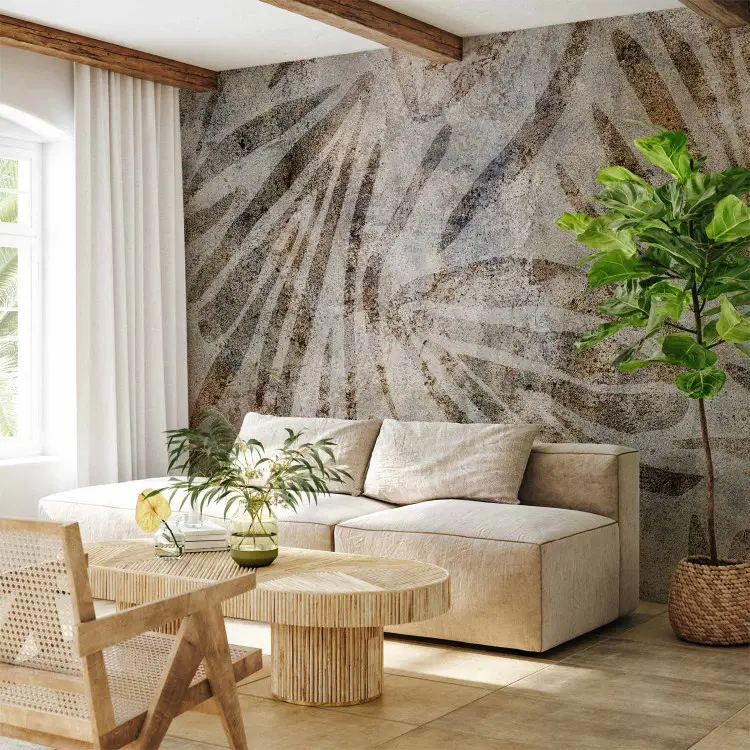 Forme tonde della natura - motivo astratto vegetale di foglie boho