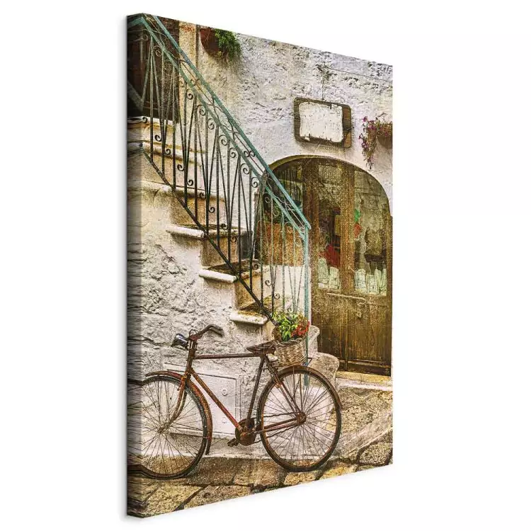 Bici sulle scale di pietra - Fotografia della città italiana