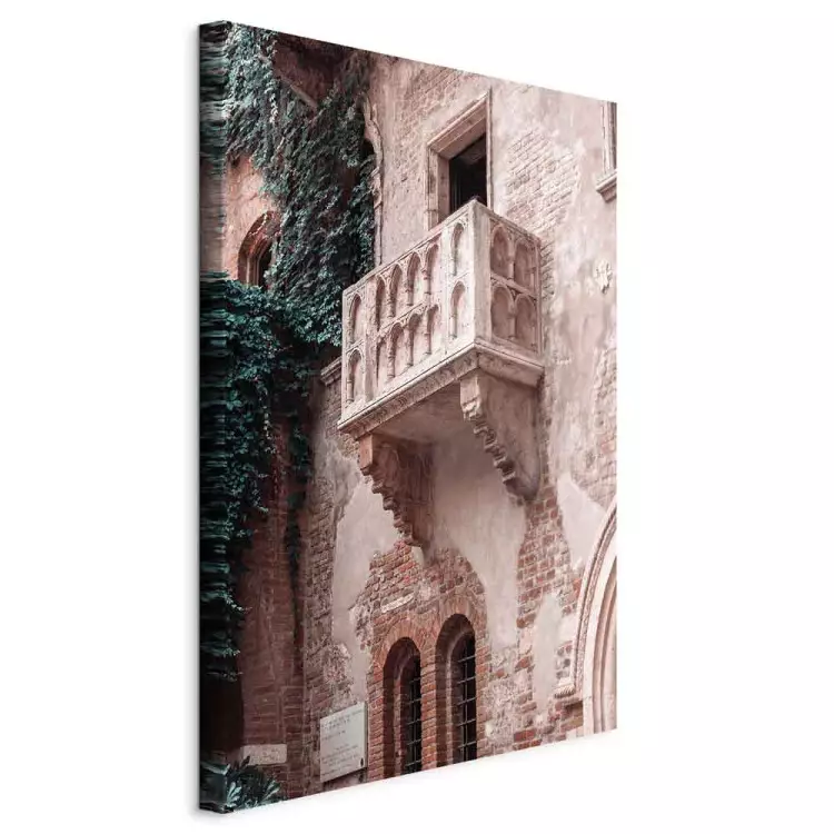 Balcone casa di legno di mattoni - Foto con un'architettura italiana
