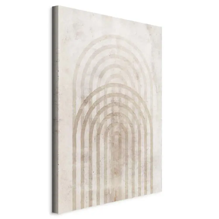 Cerchi marroni - astrazione con figure geometriche su uno sfondo beige